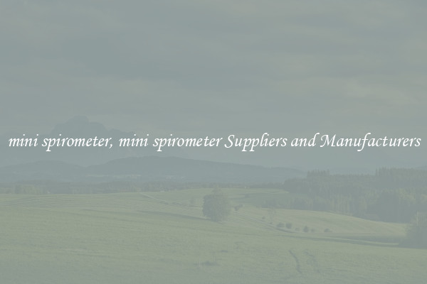 mini spirometer, mini spirometer Suppliers and Manufacturers