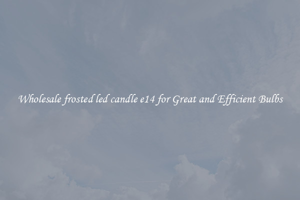 Wholesale frosted led candle e14 for Great and Efficient Bulbs