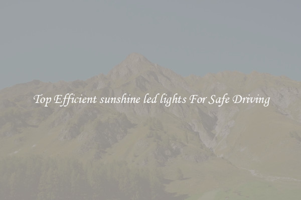 Top Efficient sunshine led lights For Safe Driving