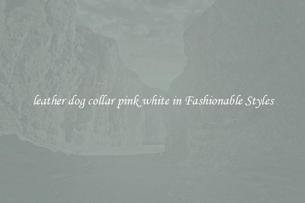 leather dog collar pink white in Fashionable Styles