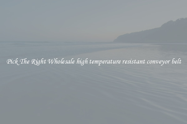 Pick The Right Wholesale high temperature resistant conveyor belt
