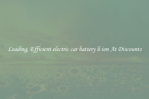 Leading, Efficient electric car battery li ion At Discounts