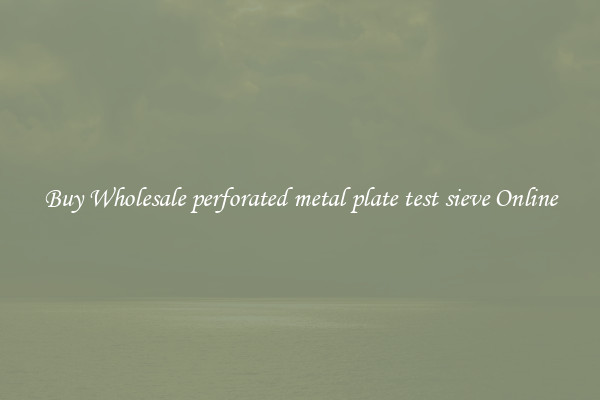 Buy Wholesale perforated metal plate test sieve Online